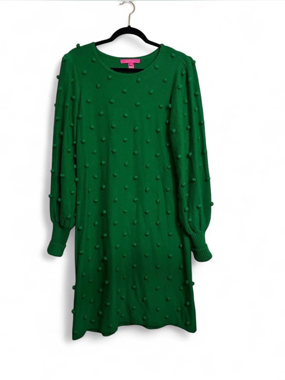 Lilly Pulitzer Emerald Kippa Sweater Green Pom-Pom Dress